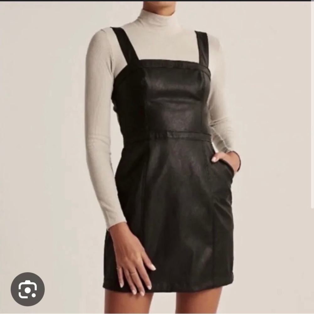 Abercrombie and Fitch Vegan Leather Pinafore Dress